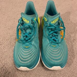 Hoka Teal and Orange Athletic Shoes